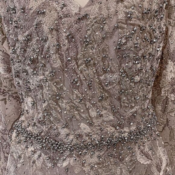 Mac Duggal 20214 Vintage Lilac Gown Long Evening Prom Gala Dress Size 10 Wedding - Picture 6 of 11